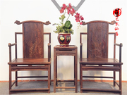 大红酸枝太师椅三件套红木家具，红酸枝茶椅交趾黄檀实木会议椅
