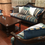 小户型美式乡村沙发组合欧式沙发家具高端别墅皮布全实木头层真皮