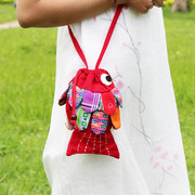 化境民族风特色手工布艺女包鱼型包包单肩斜跨手提时尚创意可爱包