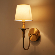 壁灯 床头客厅卧室背景墙过道楼梯 新中欧美式铜色仿古单双头灯具