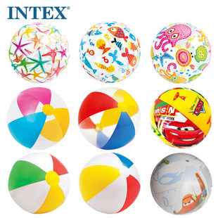 INTEX充气沙滩球戏水玩具球透明海滩球儿童手球加厚环保