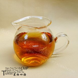 耐热玻璃茶海公道杯台湾EILONG/宜龙功夫茶具圆形茶海430ml