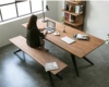 美式loft工作室餐桌办公桌 复古实木桌椅组合 北欧设计师方桌