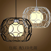 创意个性现代简约铁艺圆球形，玻璃过道吊灯北欧复古西餐厅酒吧台灯