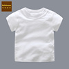 新生婴儿纯棉白色短袖，t恤0-3-6-9个月，男女宝宝夏季短袖满月百