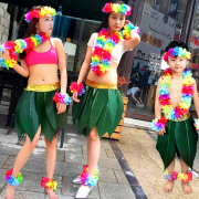 夏威夷草裙树叶子裙男女成人儿童草裙舞环保服装表演出花环海草舞