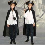 万圣节披风儿童海盗服装披风斗篷双面佐罗披风帽子面具眼罩