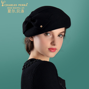 帽女秋韩版潮羊毛呢时尚，贝雷帽百搭英伦礼帽，适合短发保暖冬季