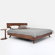 北欧全实木床北美黑胡桃木，1.8米大床现代简约婚床橡木1.5米双人床