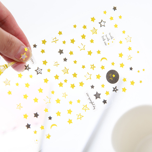 韩国创意烫金铁塔星星ins风手帐贴纸相册日记DIY装饰可爱素材贴画
