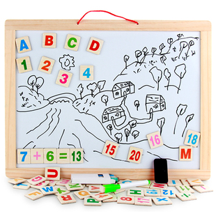 木质45*60双面磁性挂式白板，教学办公家用小黑板儿童写字涂鸦画板