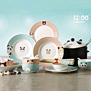 韩式碗碟套装饭碗盘子碟家用组合陶瓷餐具可爱卡通动物碗筷套餐