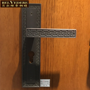 贝尔维帝黑色仿古室内门锁中式房门把手美式卧室欧式纯铜执手门锁