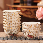 欧式家用碗陶瓷碗4.5寸米饭碗韩式陶瓷碗套装高档餐具套装骨瓷碗