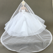 30cm换装娃娃梦凡超模可儿心怡衣服白色装婚纱礼服白色超长大头纱