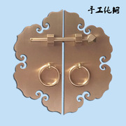 中式明清仿古家具铜配件纯铜六角圆形拉手黄铜色古铜素面柜门把手