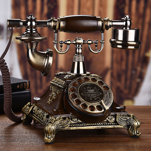 欧式复古电话机座机家用仿古电话机，时尚创意老式转盘，电话无线插卡