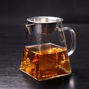公道杯茶海茶漏套装加厚耐高温玻璃，茶具配件分茶器不锈钢滤网公杯