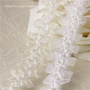 白色雪纱花边辅料织带，拼布diy手工缝纫布艺，服装边料窗边宽2.2cm