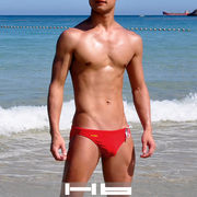 断码香港Hb泳裤男士低腰专业小三角泳装系绳有排水线