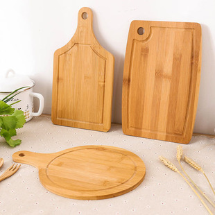 加厚大号砧板竹案板，圆形水果菜板家用厨房长方形，擀面板板切菜板