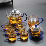 小茶杯玻璃耐热加厚品茗杯带把功夫小号杯子透明茶具套装6只装