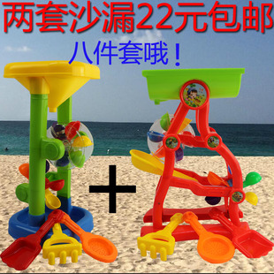 沙滩玩具儿童沙漏水车，玩具决明子沙漏黄荆子沙漏，塑料沙子沙漏水车