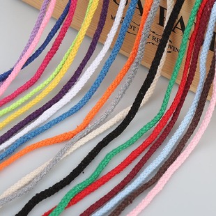 5mm八股彩色棉绳diy手工编织口袋，抽绳裤绳棉线绳束口袋绳帽绳子