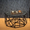 北欧客厅钢化玻璃茶几铁艺圆形时尚，创意大小户型泡，茶桌个性会客桌