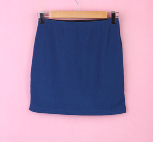 麦系列63MSL162女品牌夏半身裙显瘦宝蓝色包臀短裙一步裙职业裙