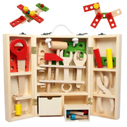圣诞节礼物木制质仿真维修儿童工具箱宝宝幼儿过家家玩具套装男孩