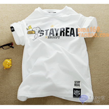 2013新款夏情侣T恤<em>stayreal</em>史努比男<em>女装</em>情侣