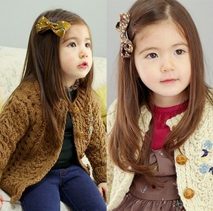 R同款女童冬粗毛线手工编织麻花针织<em>厚外套毛</em>